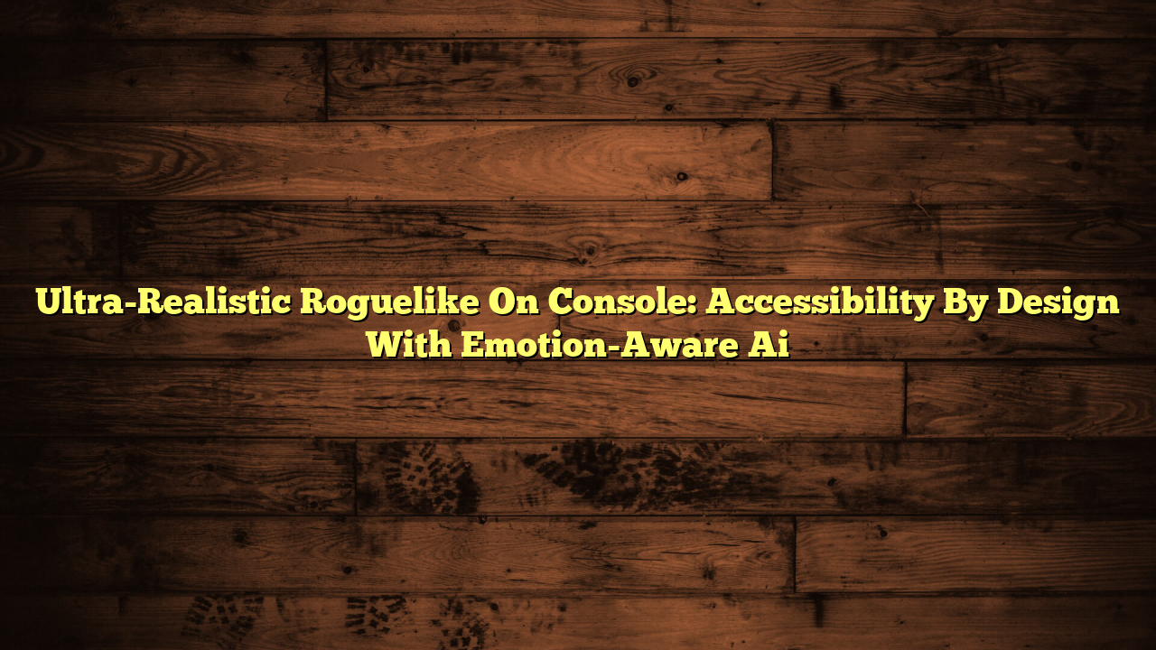 Ultra-Realistic Roguelike On Console: Accessibility By Design With Emotion-Aware Ai